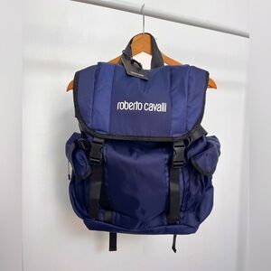 ❌sold❌New Roberto Cavalli Backpack Logo Designer NWT Blue Casual Stylish Sport